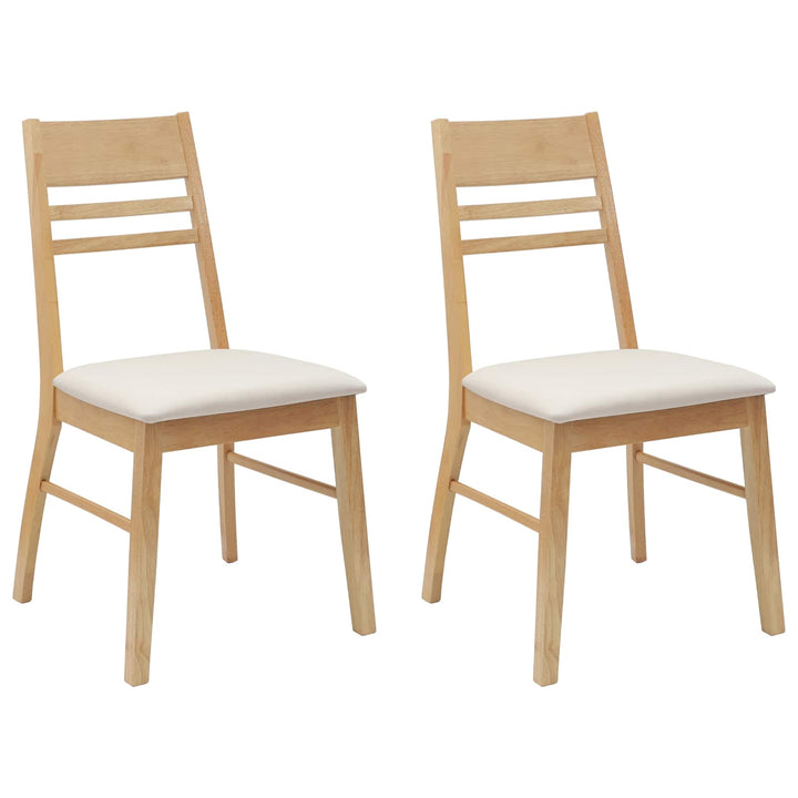Spisestole 2 pcs Naturfarvet 43 x 54 x 89 cm Massiv Gummitræ