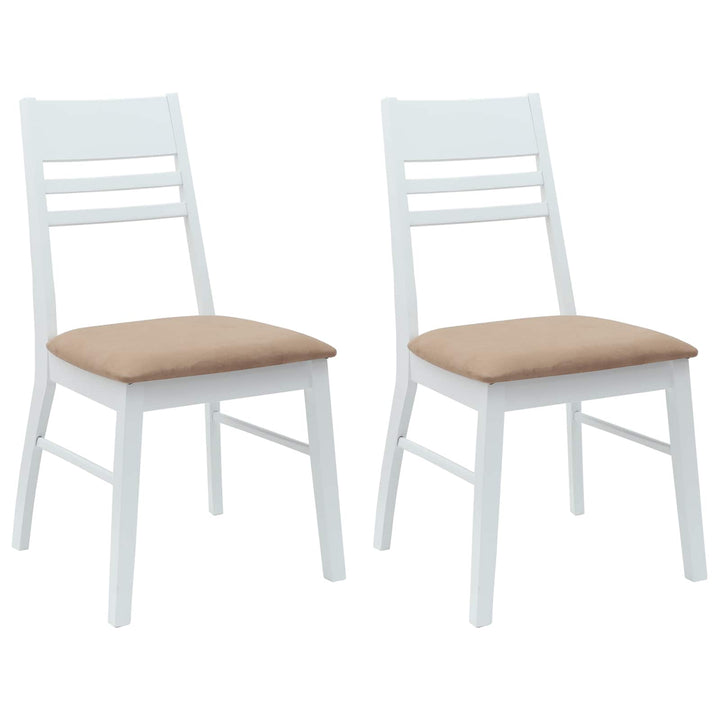 Spisestole 2 pcs Hvid 43 x 54 x 89 cm Massiv Gummitræ