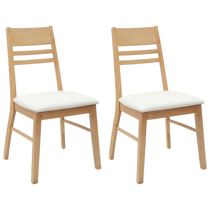 Spisestole 2 pcs Naturfarvet 43 x 54 x 89 cm Massiv Gummitræ