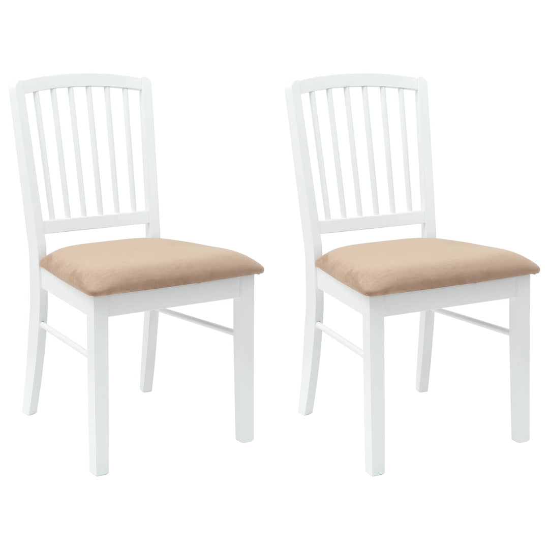 Spisestole 2 pcs Hvid 50 x 52,5 x 91 cm Massiv Gummitræ