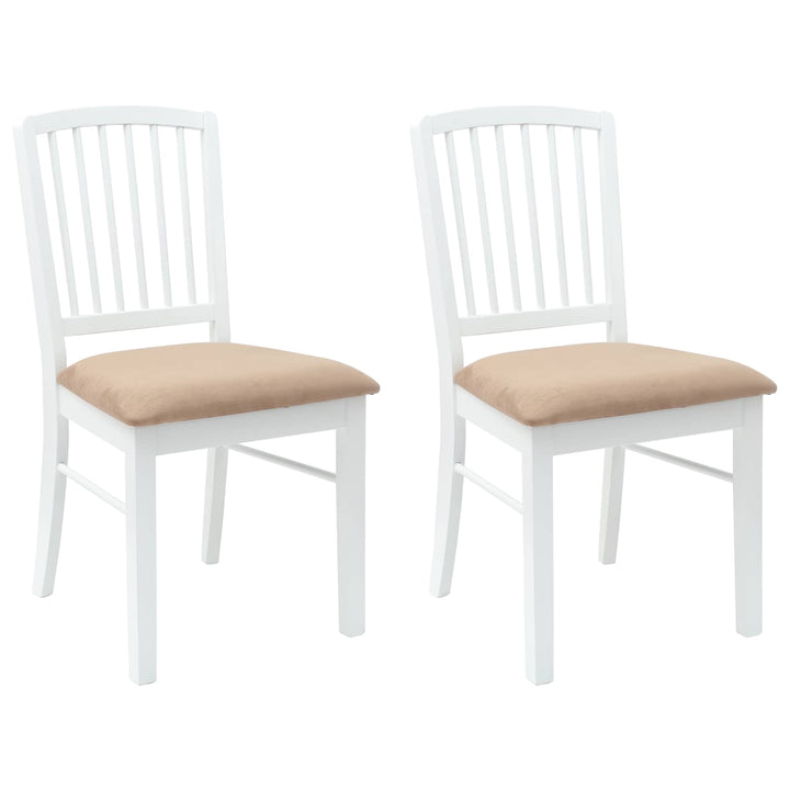 Spisestole 2 pcs Hvid 50 x 52,5 x 91 cm Massiv Gummitræ