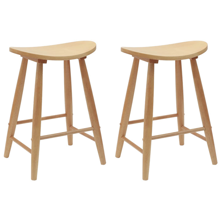 Spisestole 2 pcs Naturfarvet 46 x 37 x 63 cm Massiv Gummitræ