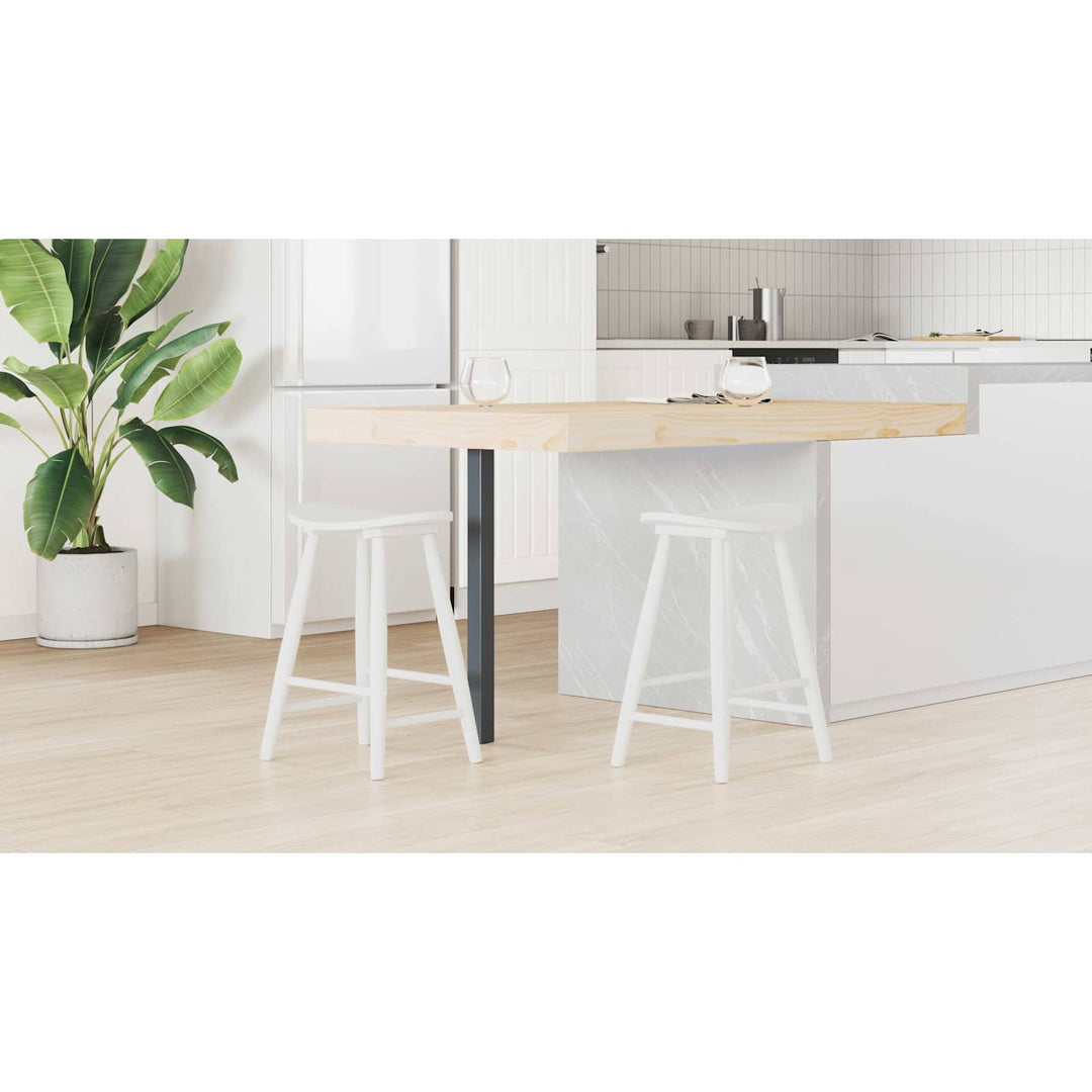 Spisestole 2 pcs Hvid 46 x 37 x 63 cm Massiv Gummitræ