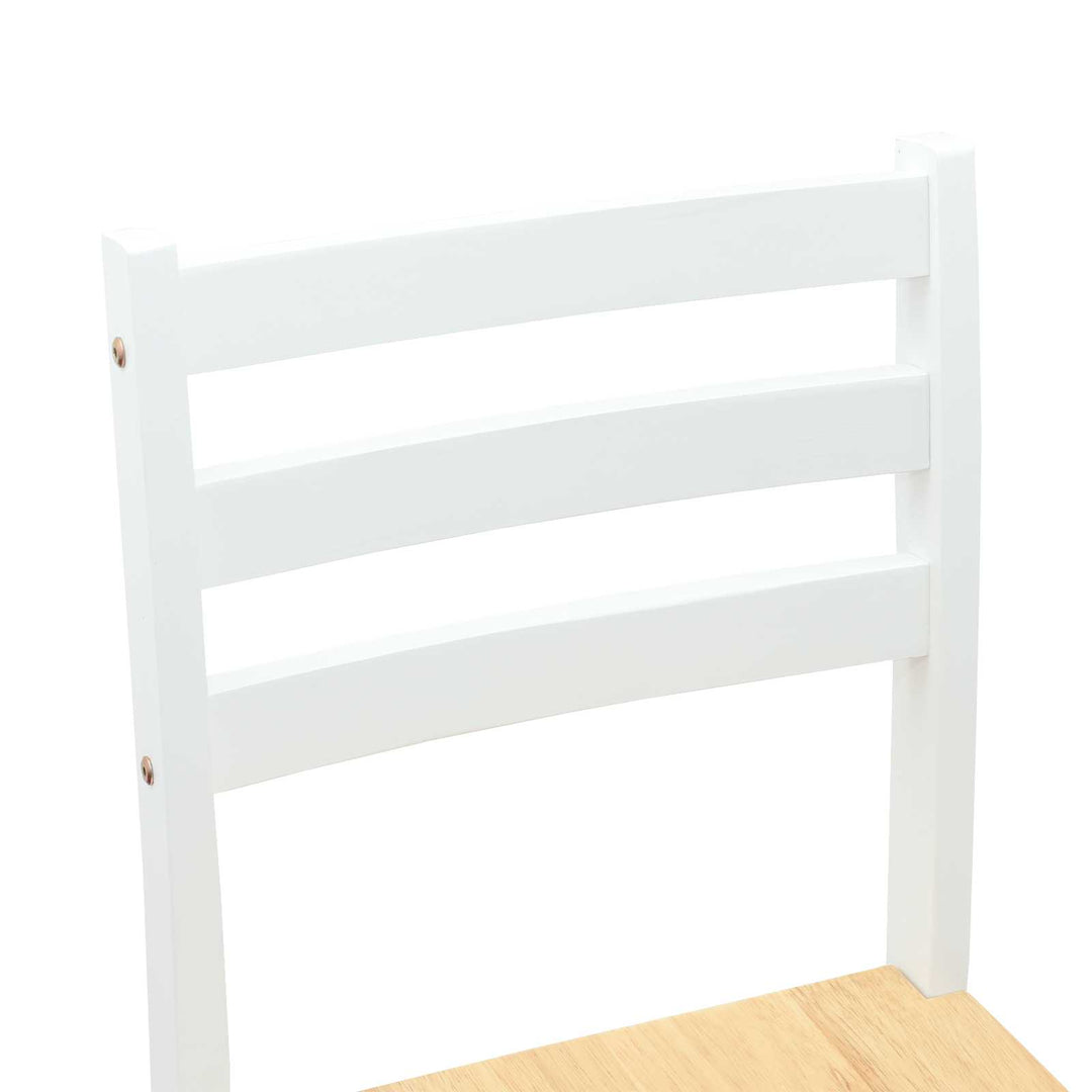 Spisestole 2 stk. Massiv Gummitræ Hvid 40 x 47,5 x 99,5 cm