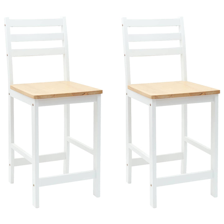 Spisestole 2 pcs Massiv Gummitræ Hvid 40 x 47,5 x 99,5 cm