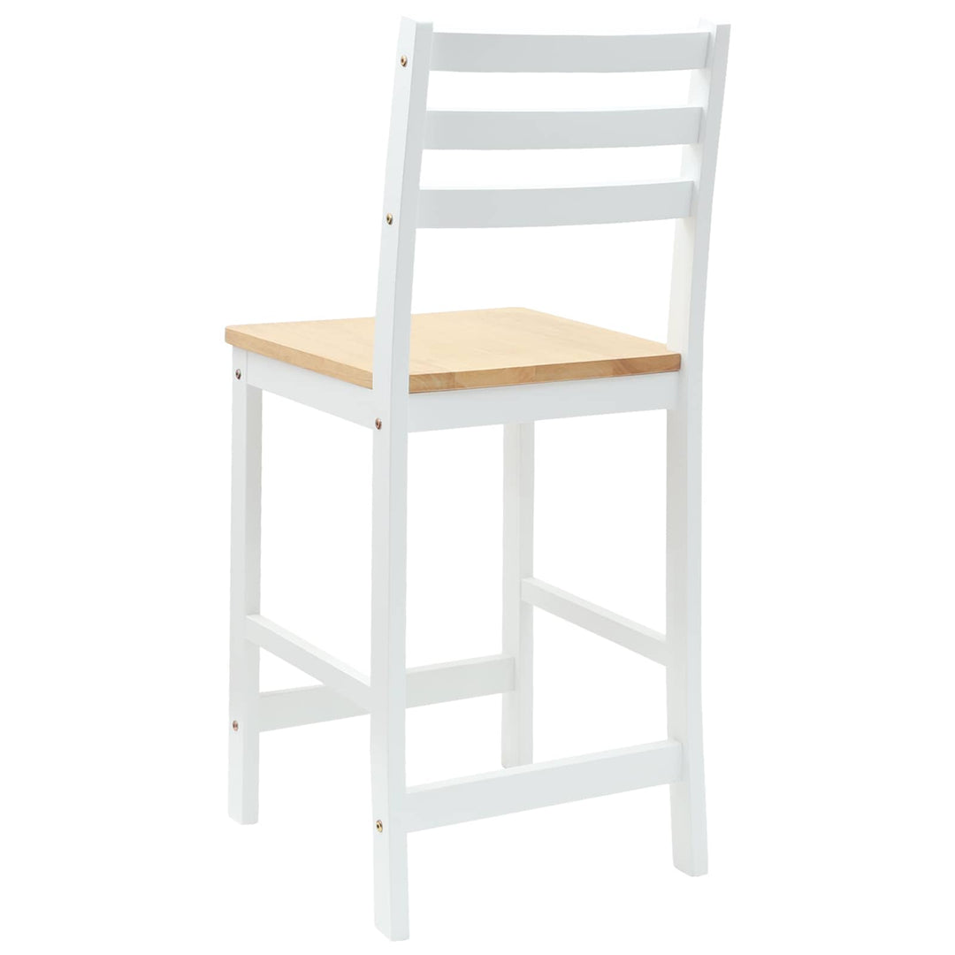 Spisestole 2 pcs Massiv Gummitræ Hvid 40 x 47,5 x 99,5 cm