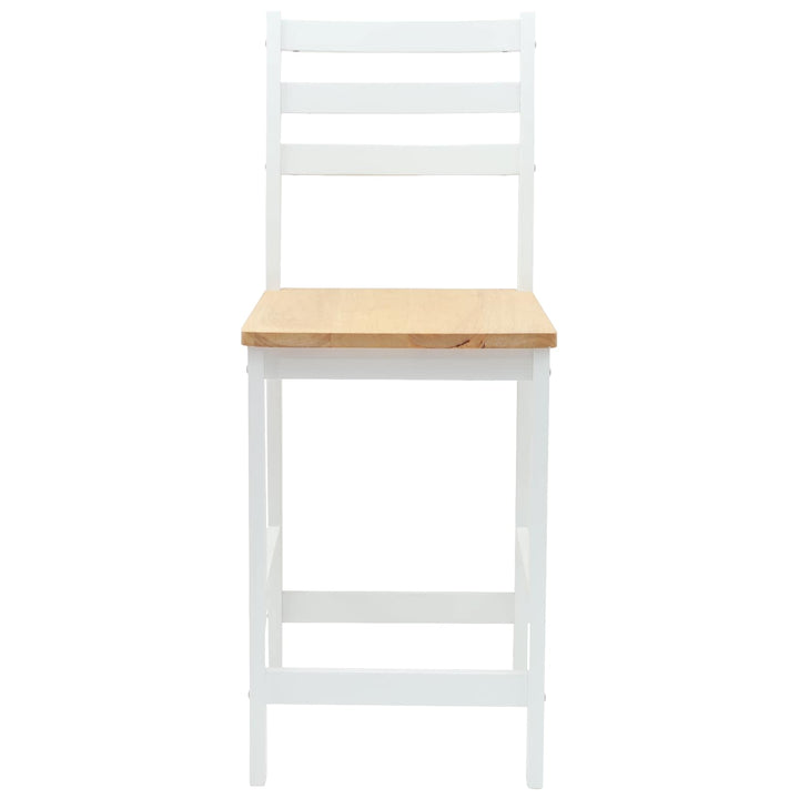 Spisestole 2 pcs Massiv Gummitræ Hvid 40 x 47,5 x 99,5 cm