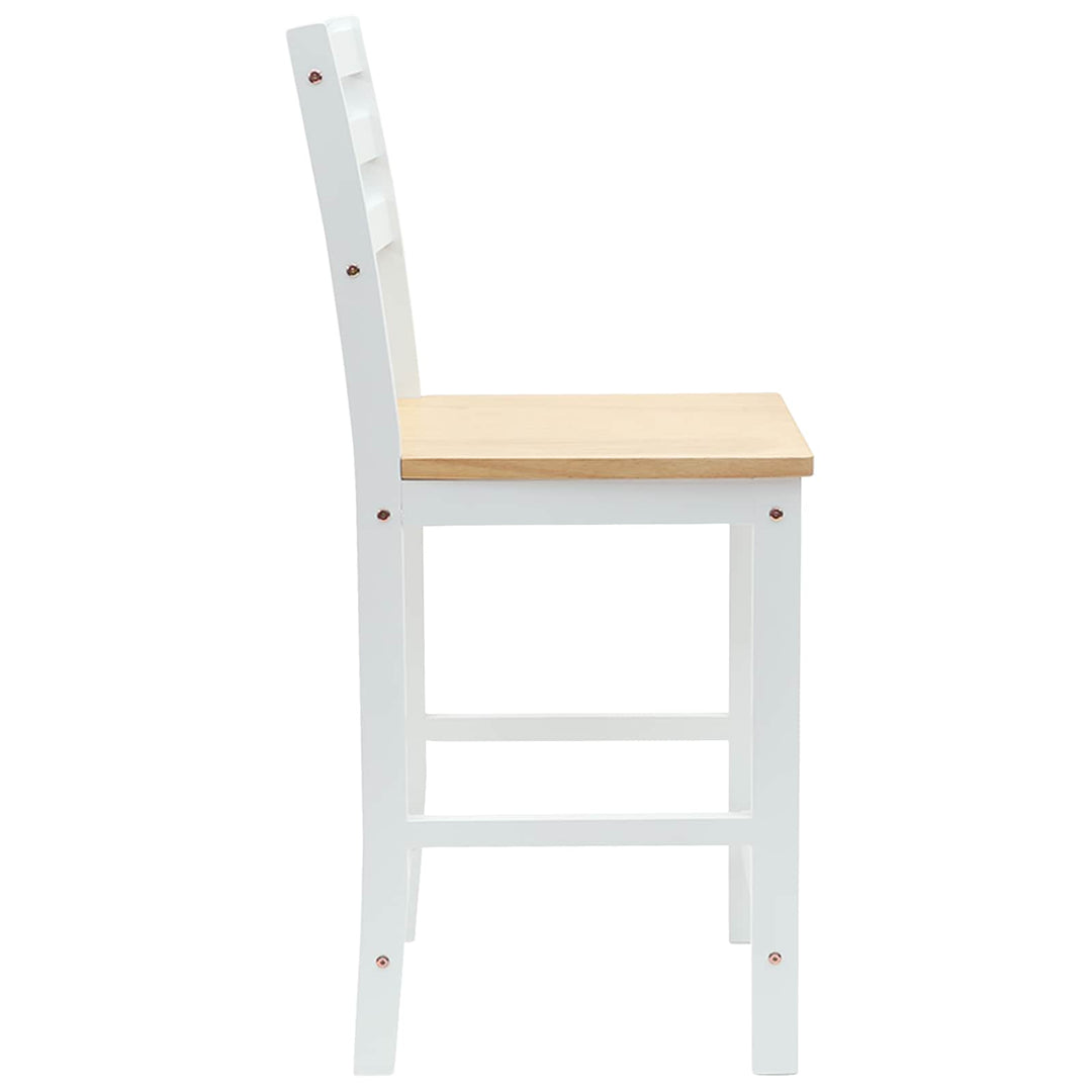 Spisestole 2 pcs Massiv Gummitræ Hvid 40 x 47,5 x 99,5 cm