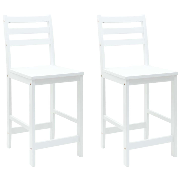 Spisestole 2 pcs Hvid 40 x 47,5 x 99,5 cm Massiv Gummitræ