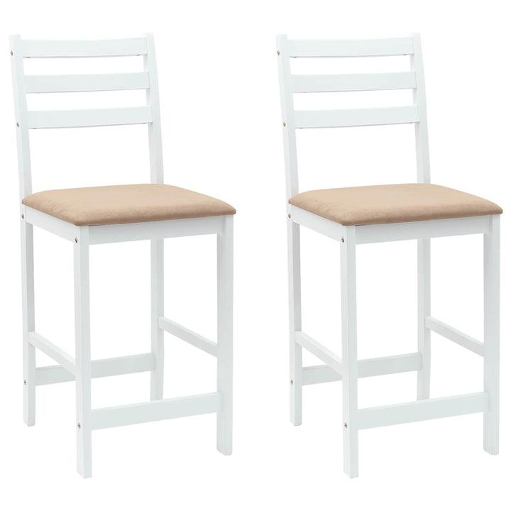 Spisestole 2 pcs Hvid 40 x 47,5 x 99,5 cm Massiv Gummitræ