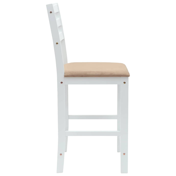 Spisestole 2 pcs Hvid 40 x 47,5 x 99,5 cm Massiv Gummitræ