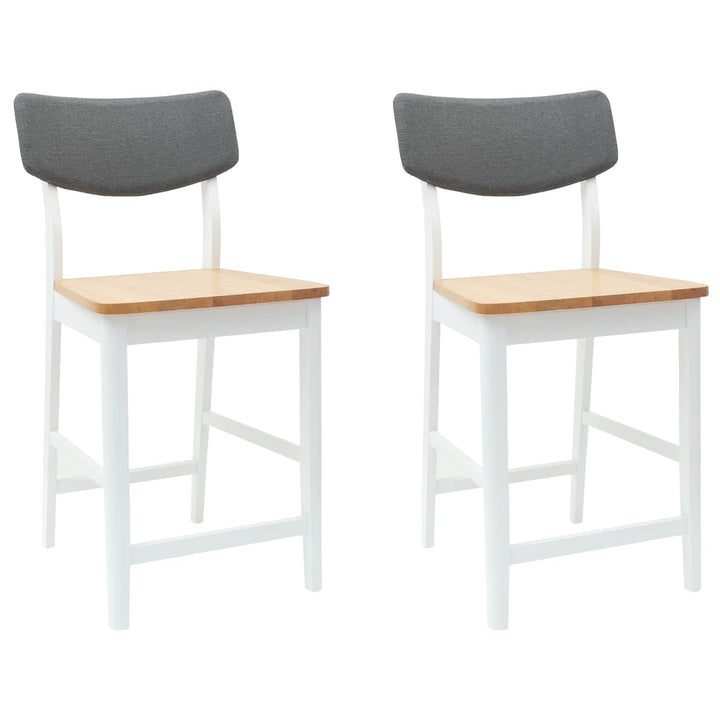 Spisestole 2 pcs Hvid 48 x 49 x 95 cm Massiv Gummitræ
