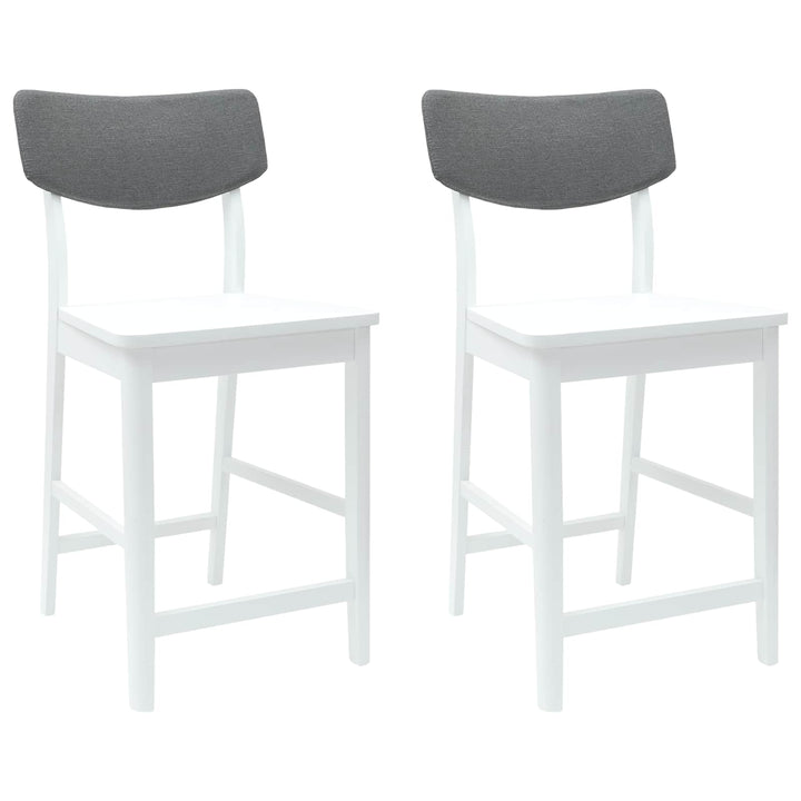 Spisestole 2 pcs Hvid 48 x 49 x 95 cm Massiv Gummitræ
