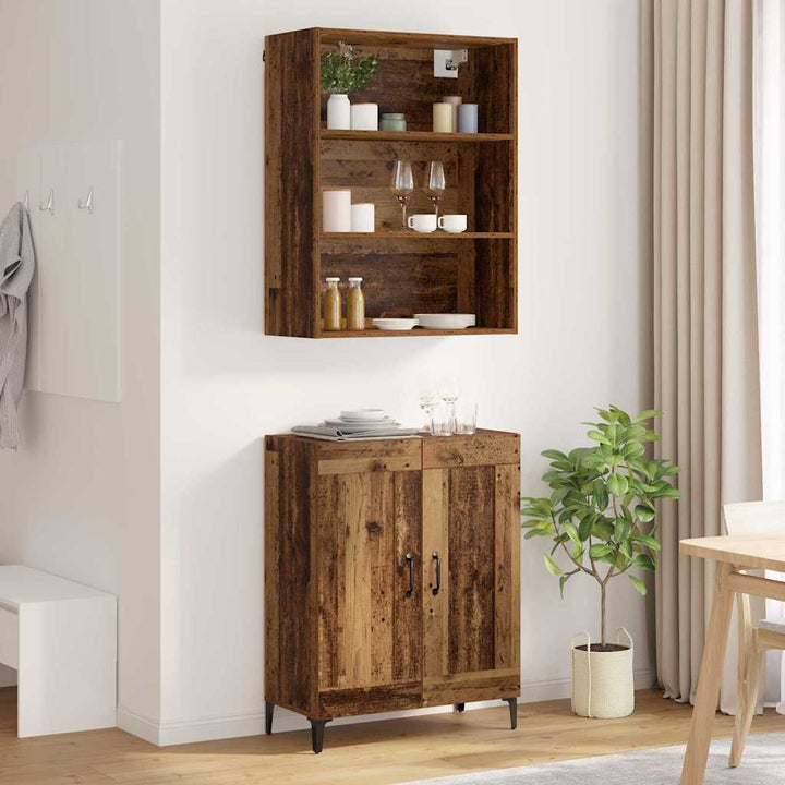 Highboard 2 stk. Gammelt træ 69,5 x 34 x 180 cm Konstrueret træ