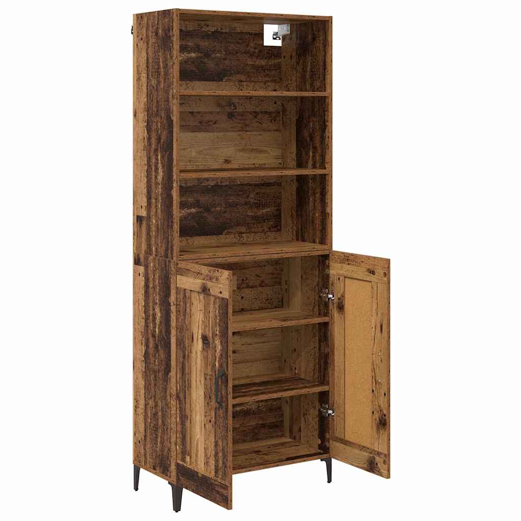 Highboard 2 pcs Gammelt træ Konstrueret træ