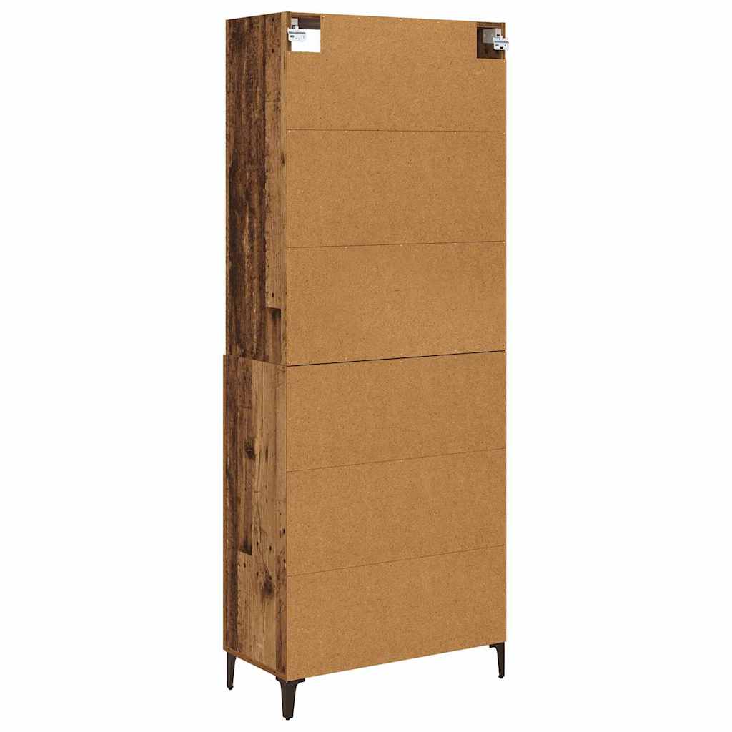 Highboard 2 pcs Gammelt træ Konstrueret træ