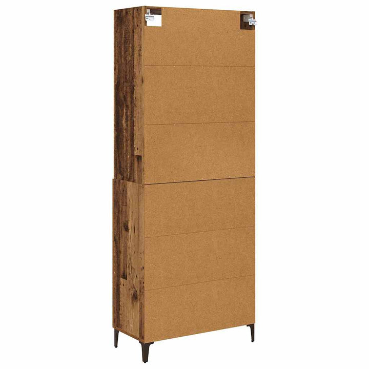 Highboard 2 stk. Gammelt træ 69,5 x 34 x 180 cm Konstrueret træ