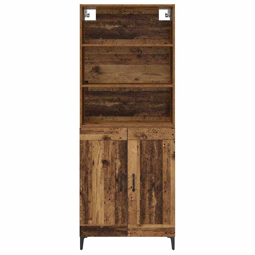 Highboard 2 pcs Gammelt træ Konstrueret træ