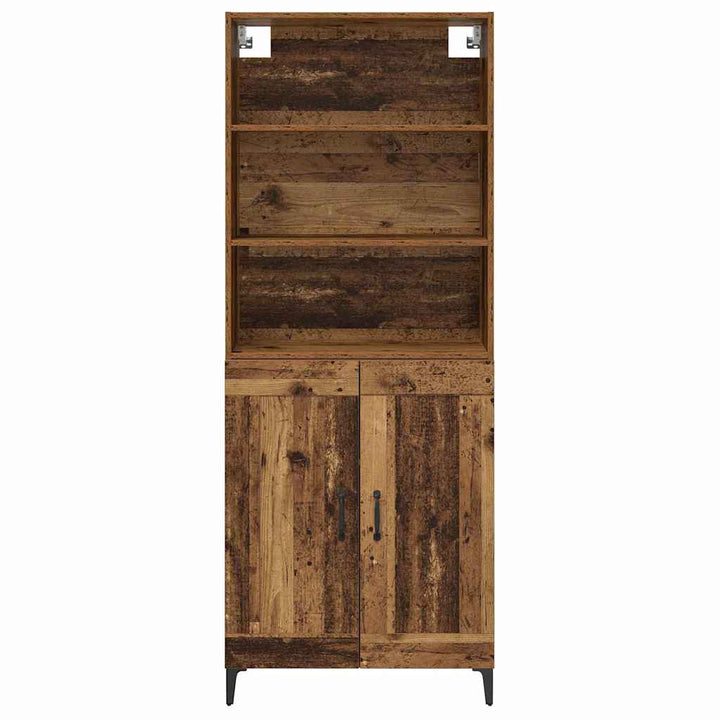 Highboard 2 pcs Gammelt træ Konstrueret træ