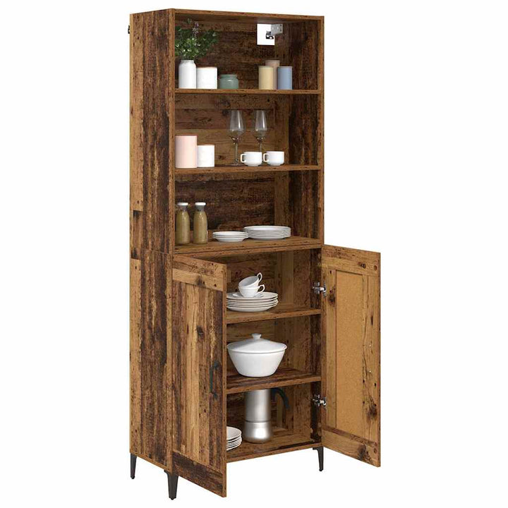 Highboard 2 pcs Gammelt træ Konstrueret træ