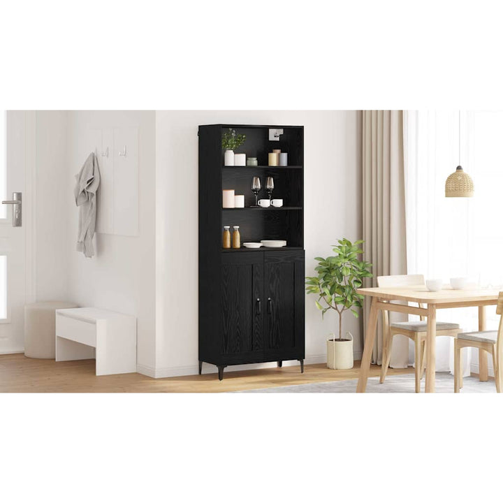 Highboard 2 pcs Sort eg Konstrueret træ