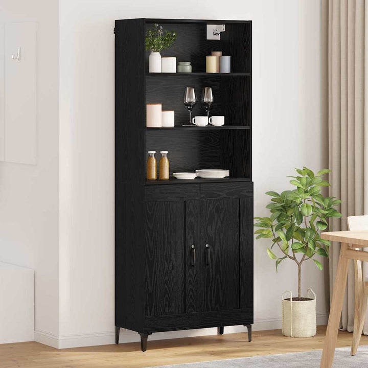 Highboard 2 stk. Sort eg 69,5 x 34 x 180 cm Konstrueret træ
