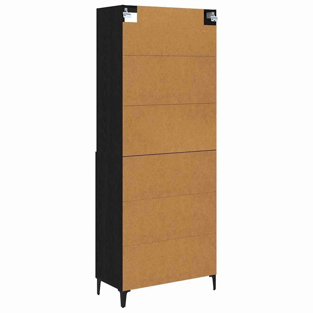 Highboard 2 pcs Sort eg Konstrueret træ