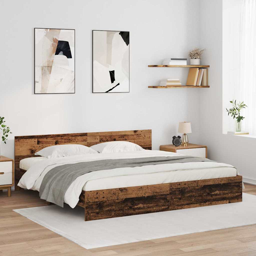 Sengestel Gammelt træ 180 x 200 cm Konstrueret træ