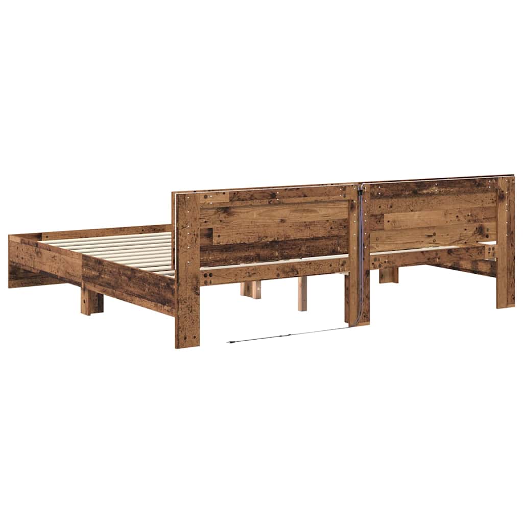 Sengestel Gammelt træ 180 x 200 cm Konstrueret træ