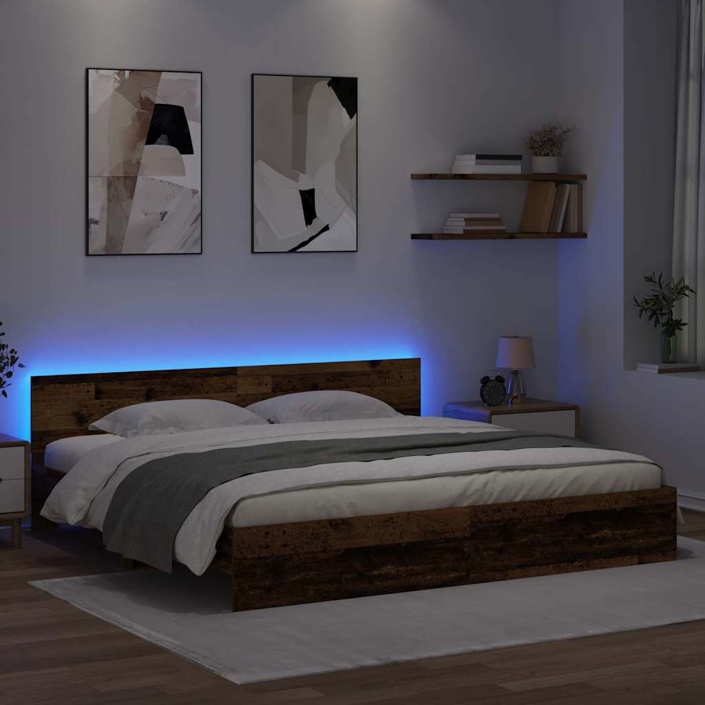 Sengestel Gammelt træ 200 x 200 cm Konstrueret træ