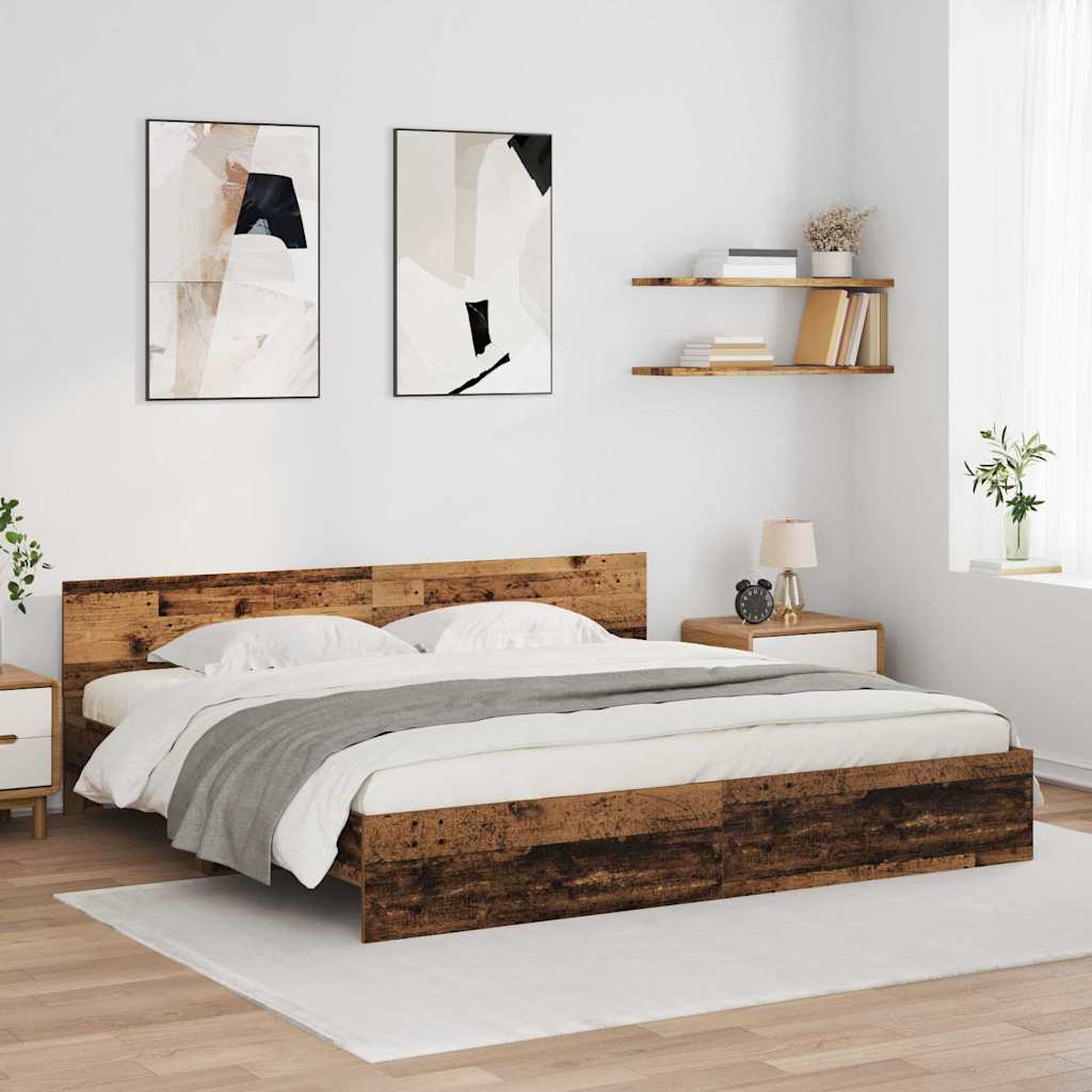 Sengestel Gammelt træ 200 x 200 cm Konstrueret træ