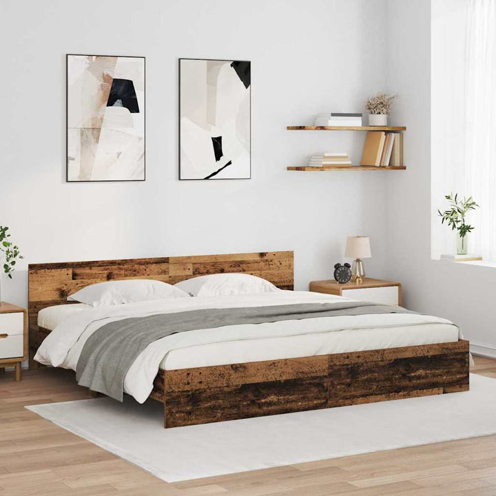 Sengestel Gammelt træ 200 x 200 cm Konstrueret træ