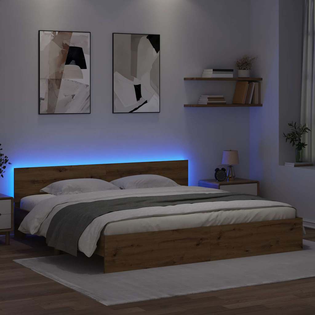 Sengestel Artisan Egetræ 200 x 200 cm Konstrueret træ