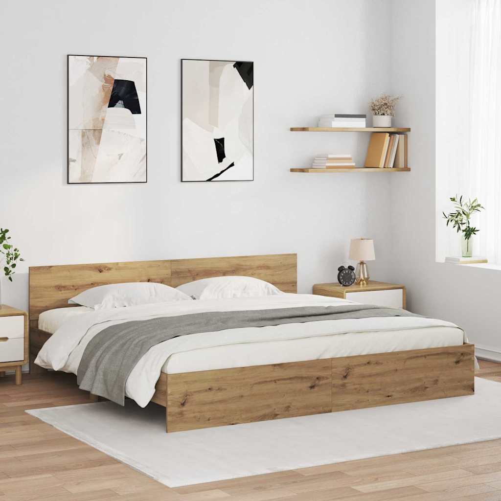Sengestel Artisan Egetræ 200 x 200 cm Konstrueret træ