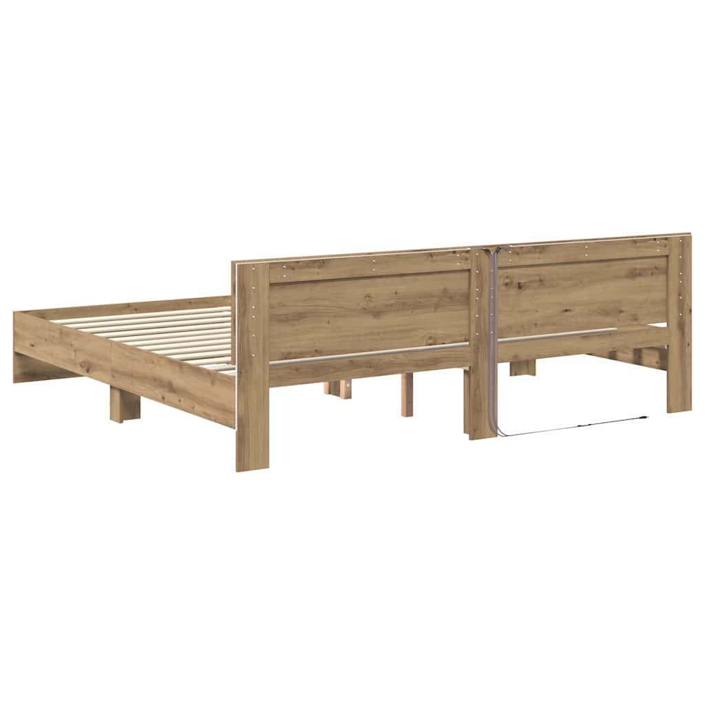 Sengestel Artisan Egetræ 200 x 200 cm Konstrueret træ