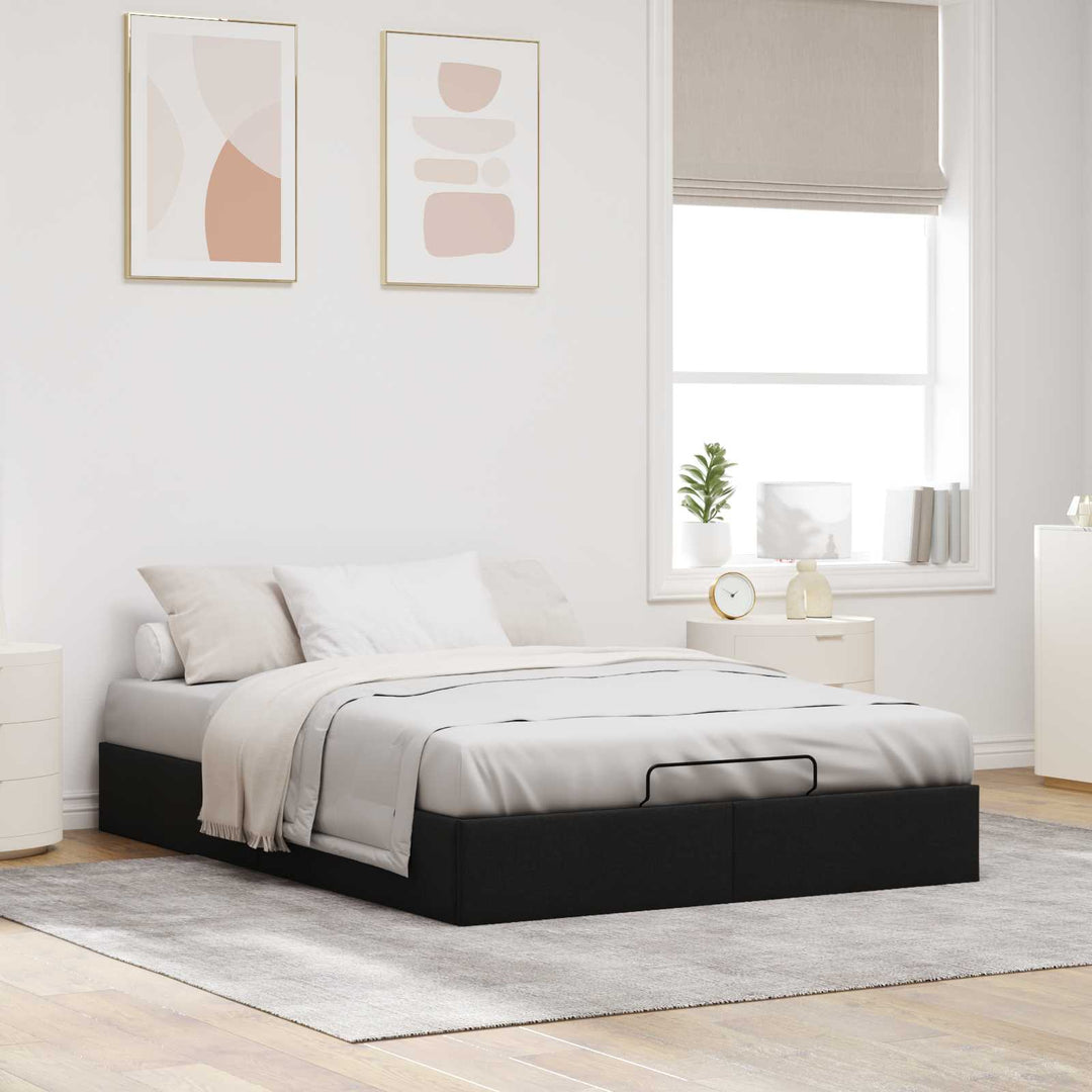 Ottoman Sengestel Sort 153 x 203 cm Stof