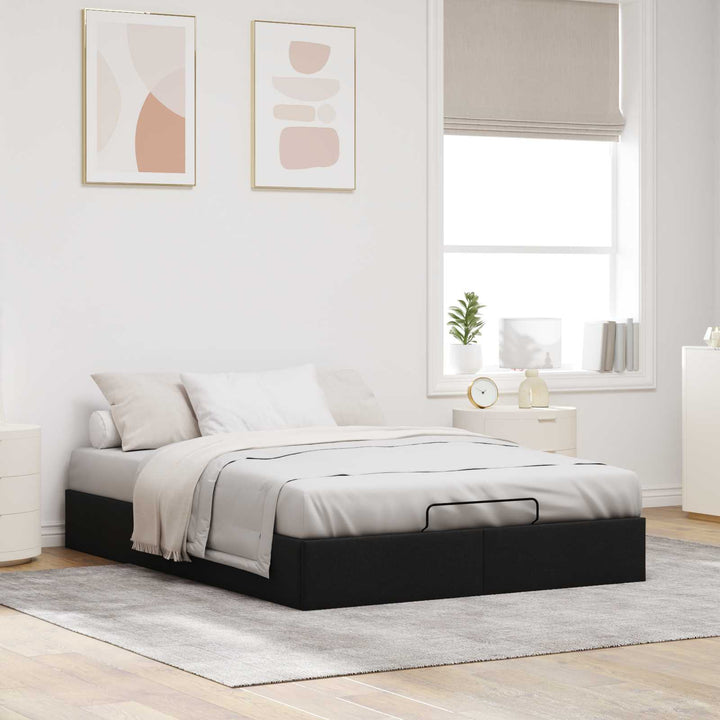 Ottoman Sengestel Sort 153 x 203 cm Stof