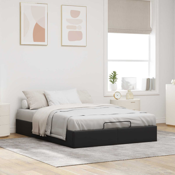 Ottoman Sengestel Sort 153 x 203 cm Fløjl