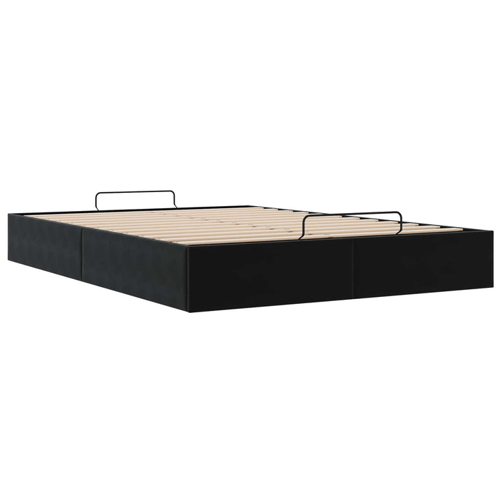 Ottoman Sengestel Sort 153 x 203 cm Fløjl