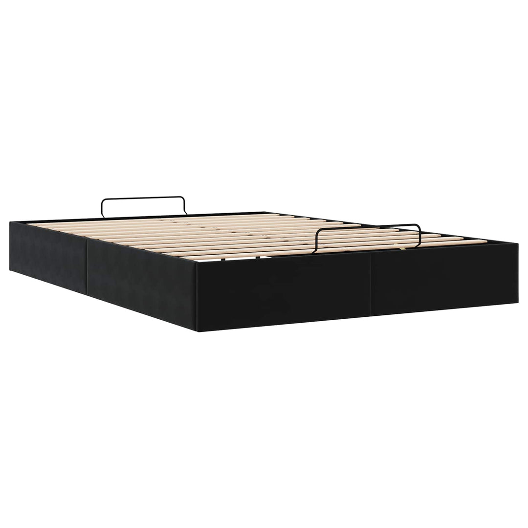 Ottoman Sengestel Sort 153 x 203 cm Fløjl