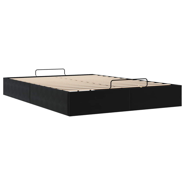 Ottoman Sengestel Sort 153 x 203 cm Fløjl