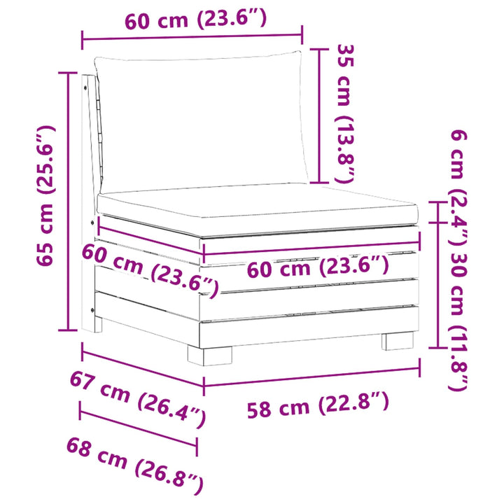 Have Mellem Sofa Massivt Akacietræ Brun