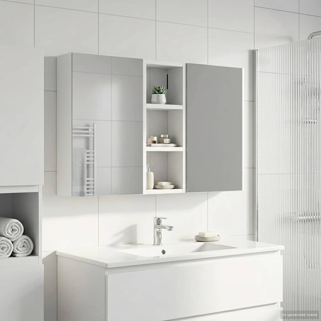 Badeværelsesskabsæt 3 pcs 80 x 10,5 x 50 cm Konstrueret træ