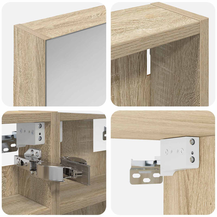 Badeværelsesskabsæt 3 pcs 80 x 10,5 x 50 cm Konstrueret træ