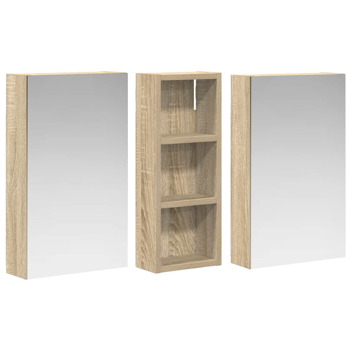 Badeværelsesskabsæt 3 pcs 80 x 10,5 x 50 cm Konstrueret træ