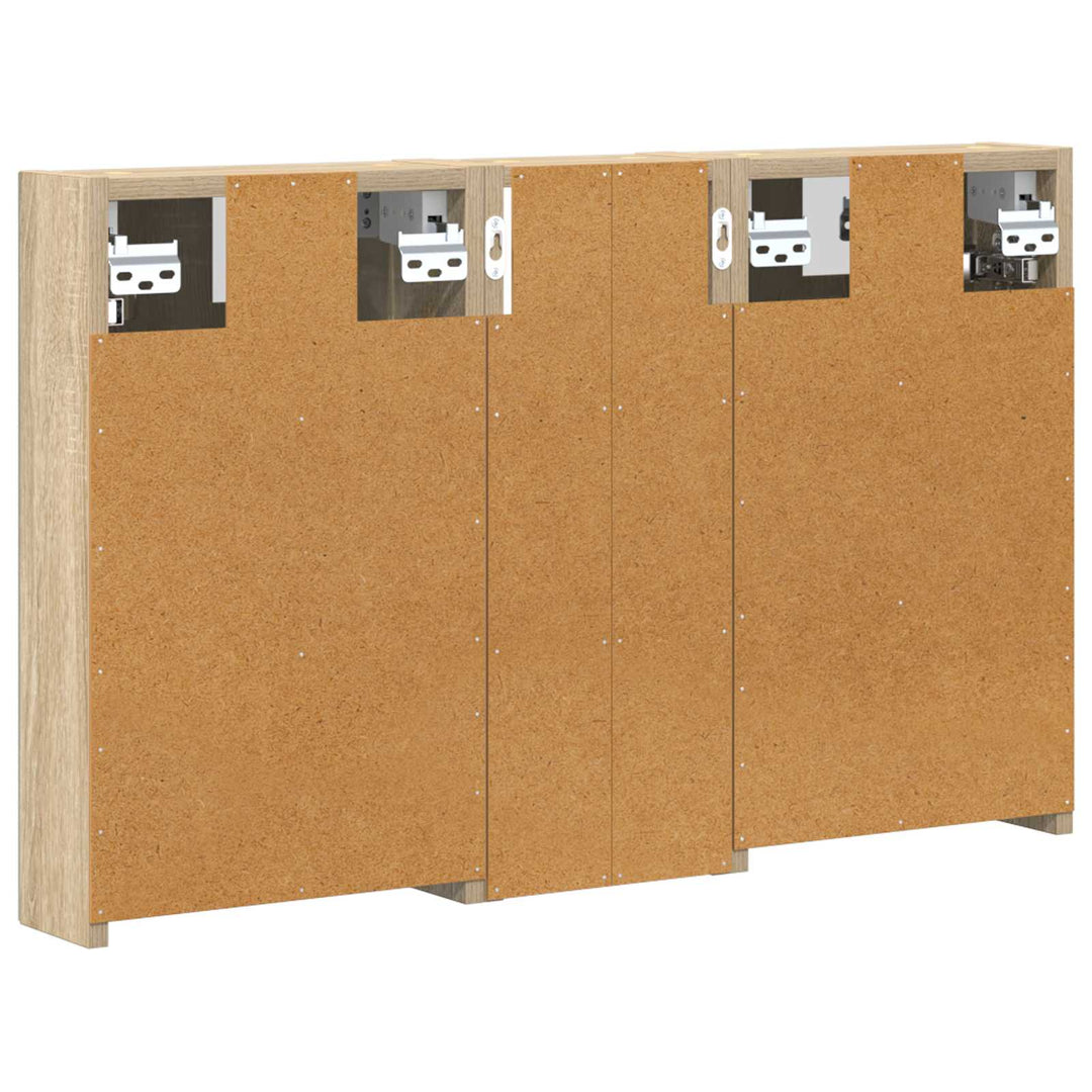 Badeværelsesskabsæt 3 pcs 80 x 10,5 x 50 cm Konstrueret træ
