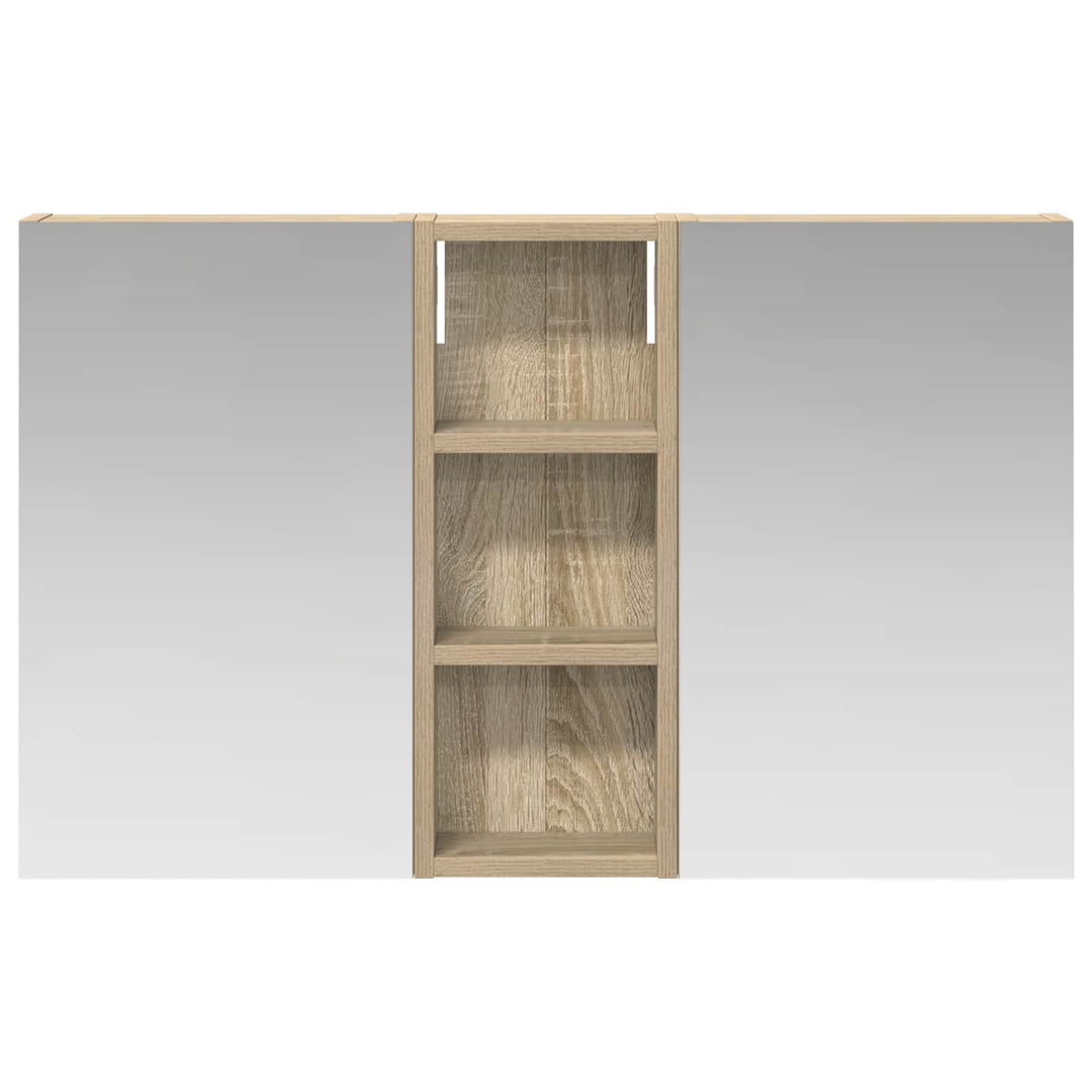 Badeværelsesskabsæt 3 pcs 80 x 10,5 x 50 cm Konstrueret træ