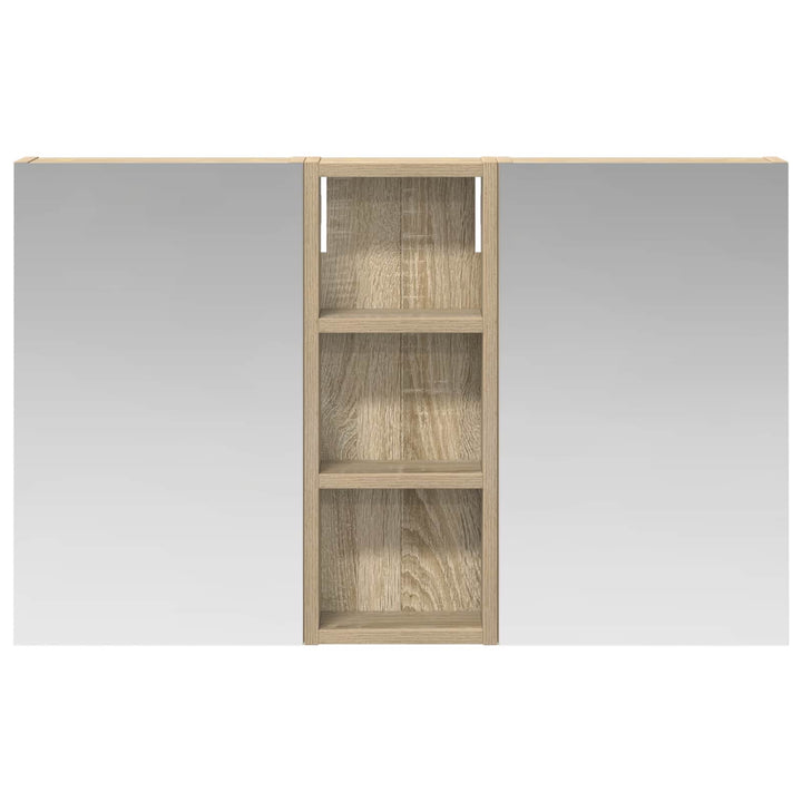 Badeværelsesskabsæt 3 pcs 80 x 10,5 x 50 cm Konstrueret træ
