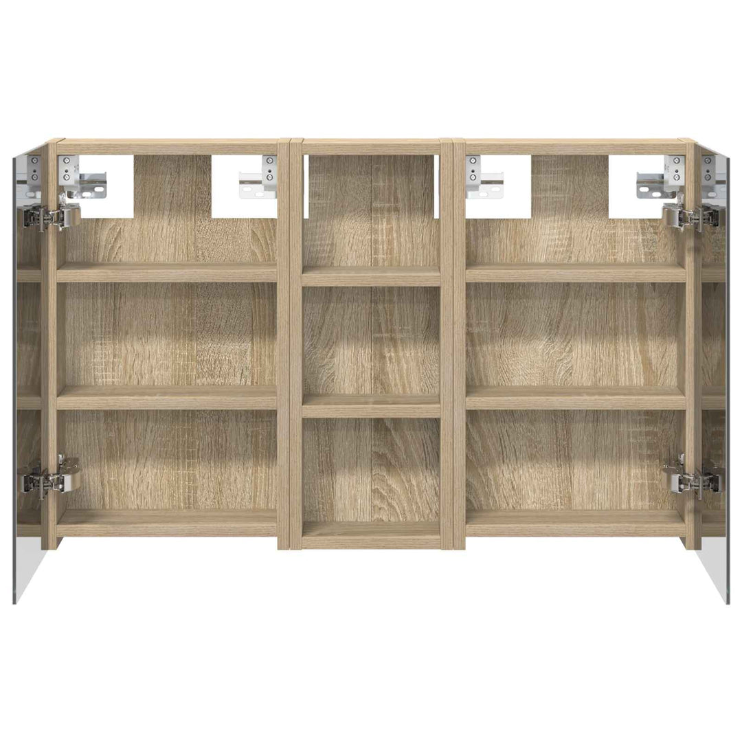 Badeværelsesskabsæt 3 pcs 80 x 10,5 x 50 cm Konstrueret træ
