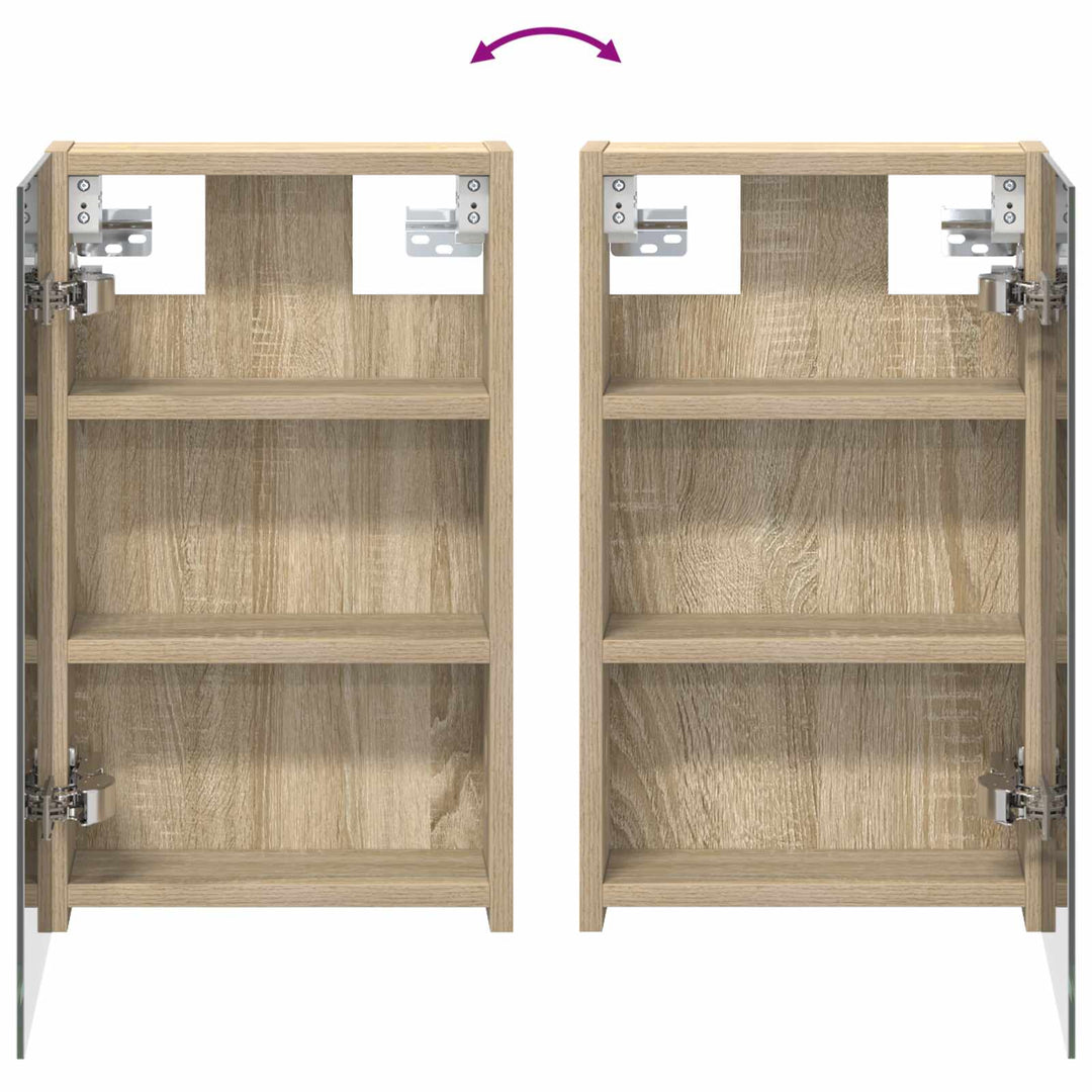 Badeværelsesskabsæt 3 pcs 80 x 10,5 x 50 cm Konstrueret træ